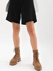 Saint G Beige Suede Leather Pull On Calf Boots