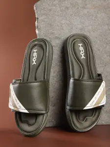 HRX by Hrithik Roshan Men Green & White Memory Foam Flip Flop