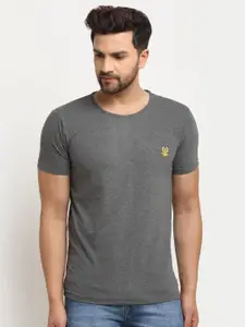MACK JONNEY Men Grey Cotton T-shirt