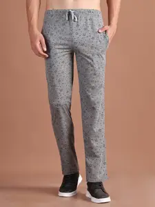 MACK JONNEY Men Grey & White Printed Track Pants