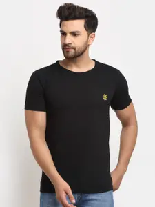 MACK JONNEY Men Black Cotton T-shirt