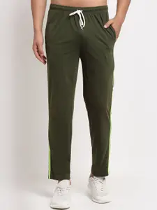 VIMAL JONNEY Men Olive Green Solid Track Pants