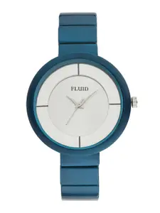 FLUID Women Silver-Toned Dial & Blue Bracelet Style Straps Analogue Watch FL-004-BL02