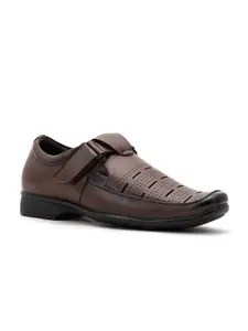 Khadims Men Brown Ethnic Shoe-Style Sandals