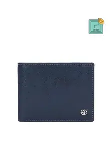 Eske Men Blue Leather Two Fold Wallet