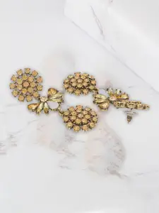 Bellofox Gold-Toned Contemporary Drop Earrings