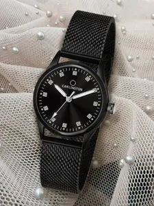 CARLINGTON Women Embellished Dial & Stainless Steel Bracelet Style Straps Analogue Watch