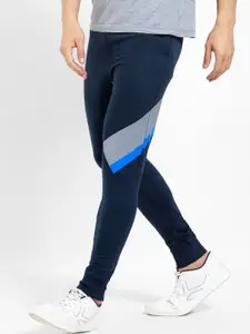 Maniac Men Navy Blue Solid Slim Fit Cotton Joggers