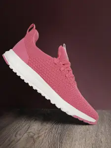 HRX by Hrithik Roshan Women Pink Woven Design Alpha Running Shoes
