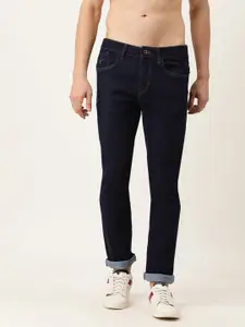 Flying Machine Men Blue Solid Tapered Fit Stretchable Jeans