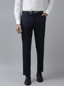 Blackberrys Men Navy Blue B-95 Slim Fit Formal Trousers