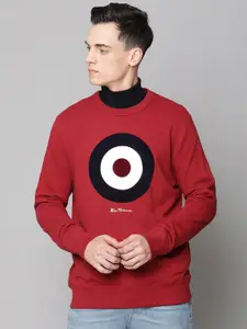 BEN SHERMAN Men Red Printed Sweatshirt