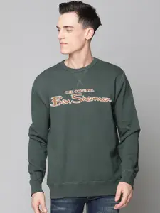 BEN SHERMAN Men Green Printed Sweatshirt