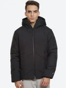 ASICS Men Black Water Resistant Longline Insulation Hooded Jacket