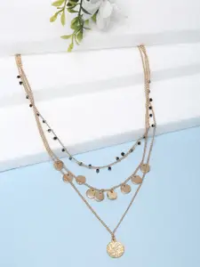 Madame Rose Gold- toned & Black Layered Necklace