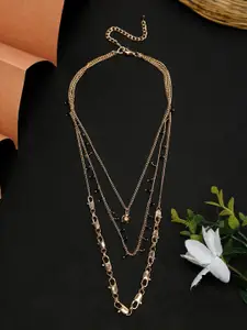 Madame Rose Gold & Black Rose Gold-Plated Layered Necklace
