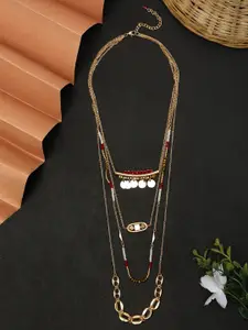 Madame Rose Gold-Plated Layered Stylish Bead Layered Necklace