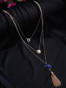 Madame Rose Gold & White Brass Pearl Layered Necklace