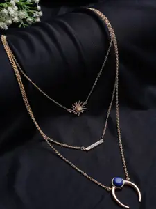 Madame Rose Gold & Blue Rose Gold-Plated layered Necklace