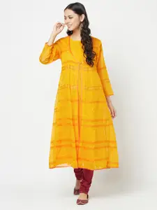 Fabindia Women Yellow Checked Kurta