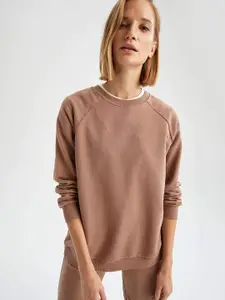 DeFacto DeFacto Women Brown Solid Sweatshirt