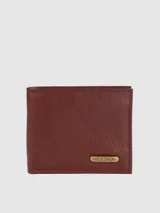 Hidesign Men Maroon Solid Leather Two Fold Wallet