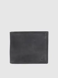 Hidesign Men Black Leather Two Fold Wallet