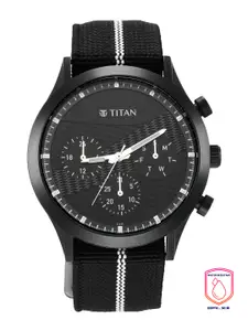 Titan Men Black Dial & Straps Analogue Watch 90129QP03