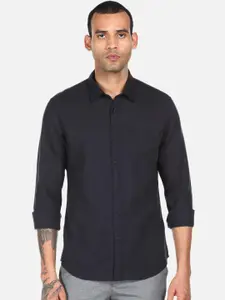 AD By Arvind Men Black Opaque Casual Shirt