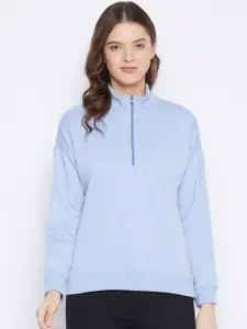 FRENCH FLEXIOUS Women Blue Sweatshirt