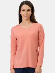 Amante Women Peach Cotton Lounge T-Shirt