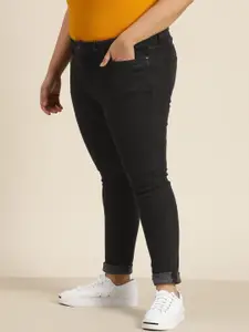 Sztori Plus Size Women Black Skinny Fit Stretchable Jeans