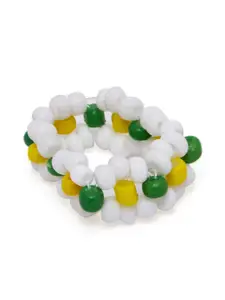URBANIC Women White & Yellow Beads Fashion Ring