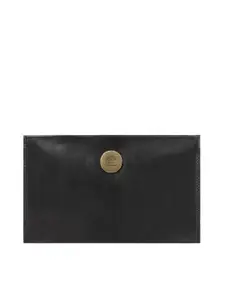 Hidesign Women Black Leather Zip Around Wallet