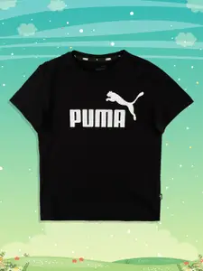 Puma Boys Black Printed T-shirt