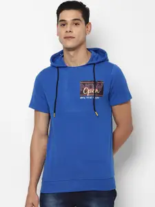 FOREVER 21 Men Blue Printed Hoodie