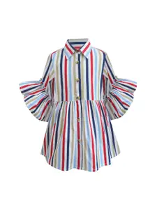 A.T.U.N. Multicoloured Striped Pure Cotton Shirt Dress