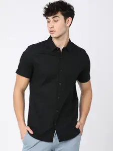 KETCH Men Black Slim Fit Casual Shirt
