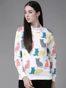 The Dry State Women Multicoloured Printed Sweatshirt