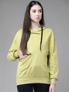 The Dry State Women Green Hooded Sweatshirt