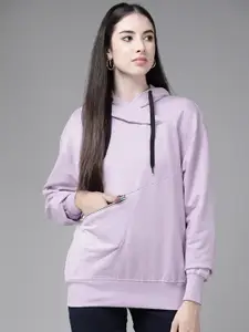 The Dry State Women Purple Hooded Sweatshirt