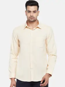 BYFORD by Pantaloons Men Cream-Coloured Solid Slim Fit Formal Shirt
