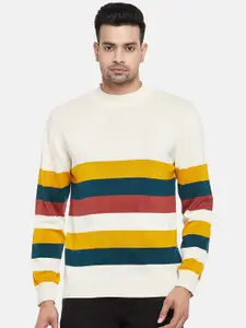 BYFORD by Pantaloons Men Off White Striped Pullover sweater