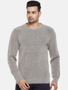 BYFORD by Pantaloons Men Grey Pullover with Fuzzy Detail