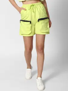 FOREVER 21 Women Fluorescent Green Regular Shorts