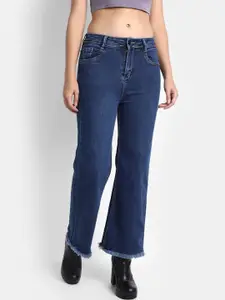 BROADSTAR Women Navy Blue Jean Bootcut Stretchable Jeans
