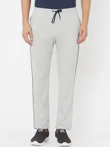 Octave Men Grey Solid Cotton Track Pants