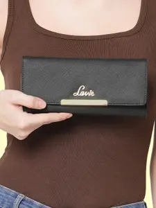 Lavie Women Black PU Two Fold Wallet