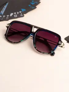 Voyage Men Purple Lens & Silver-Toned Wayfarer UV Protected Lens Sunglasses 3257MG3595