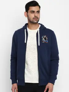 Royal Enfield Men Navy Blue Hooded Cotton Sweatshirt